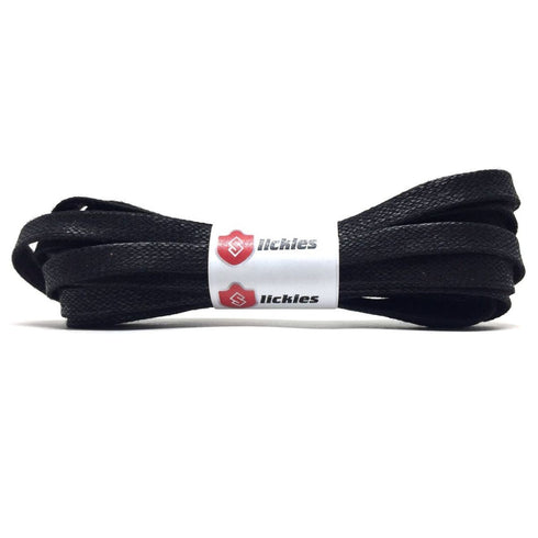 BASICS Waxed Flat Laces - Black for Air Jordan 4 Travis Scott